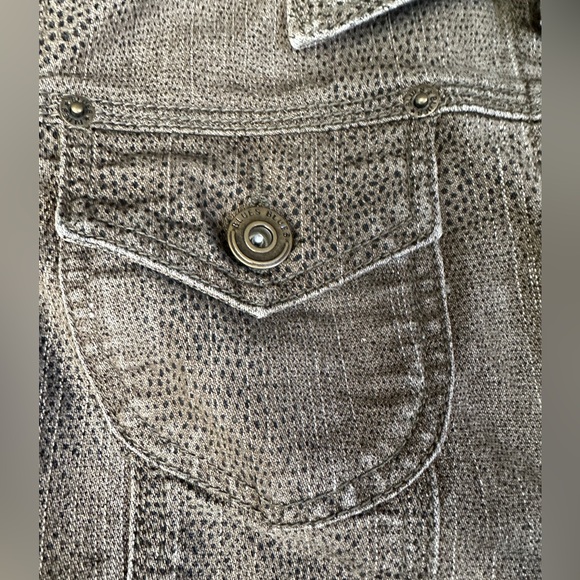 Brown Bacinni sz LG denim jacket snake print - Picture 3 of 9